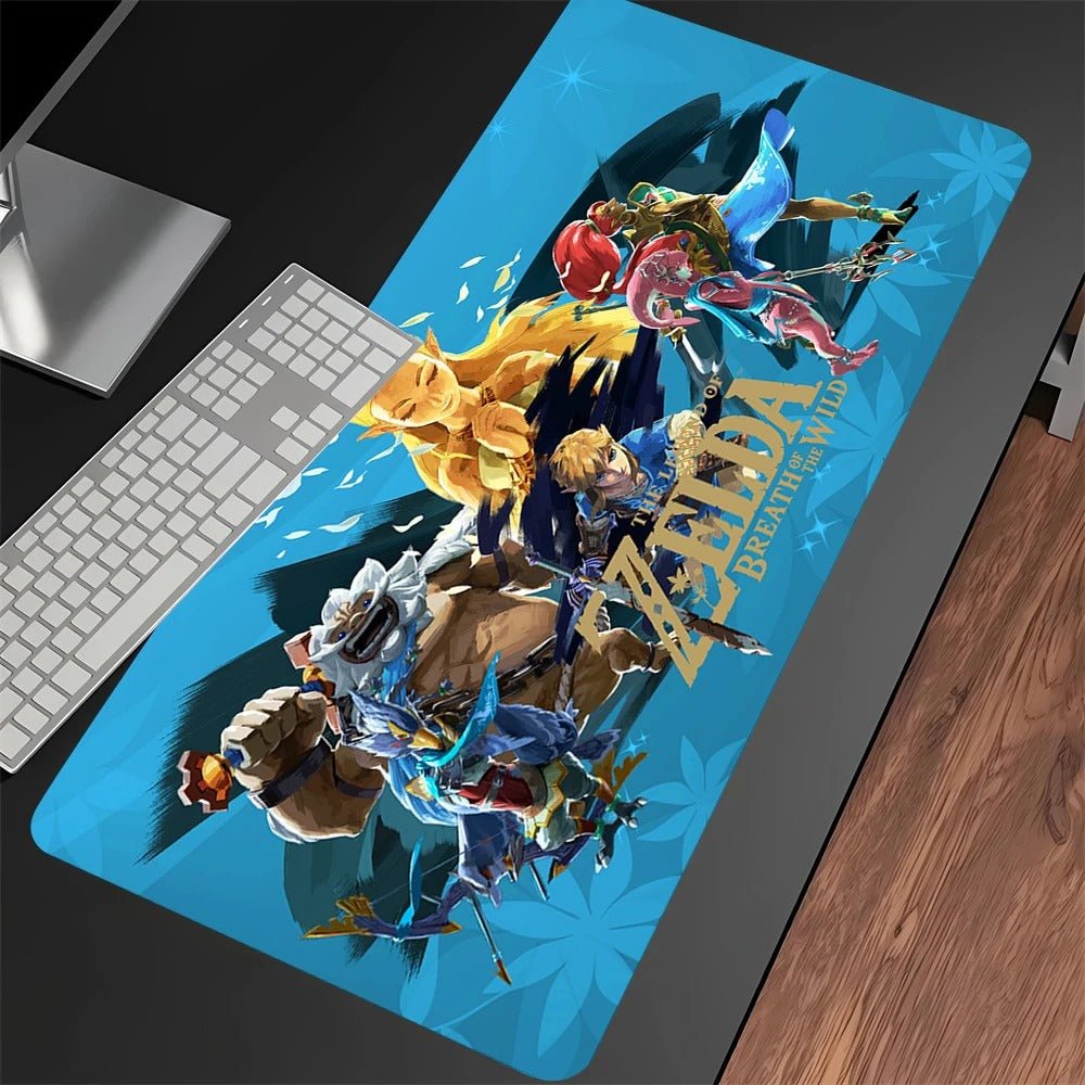 Tapis de souris XXL Zelda plusieurs perso fond bleu